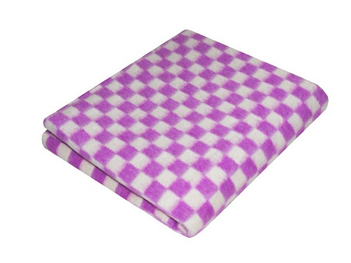 Детское байковое одеяло Фиолетовая мелкая клетка