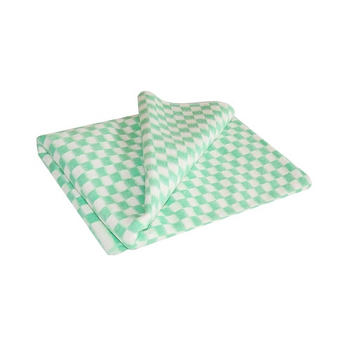 Детское байковое одеяло Зеленая мелкая клетка